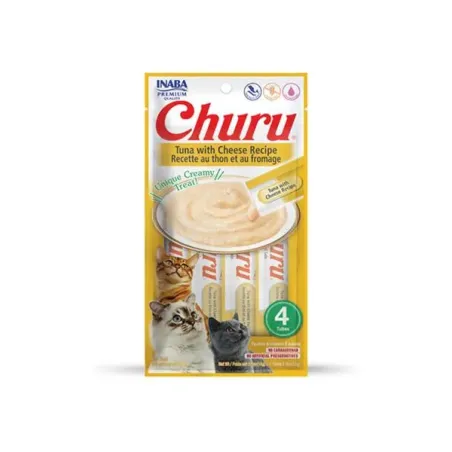 Pamlsek Inaba Churu Pyré cat Tuňák se sýrem 4 tuby 56 g