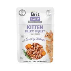 Brit Care kočka kapsička Kitten Fillets in Jelly with Savory Salmon 24 x 85 g