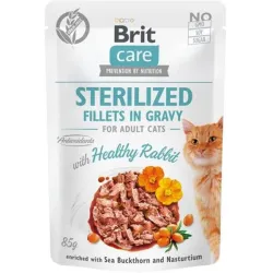 Brit Care cat kapsička Sterilized Fillets in Gravy s králičím masem 24 x 85 g