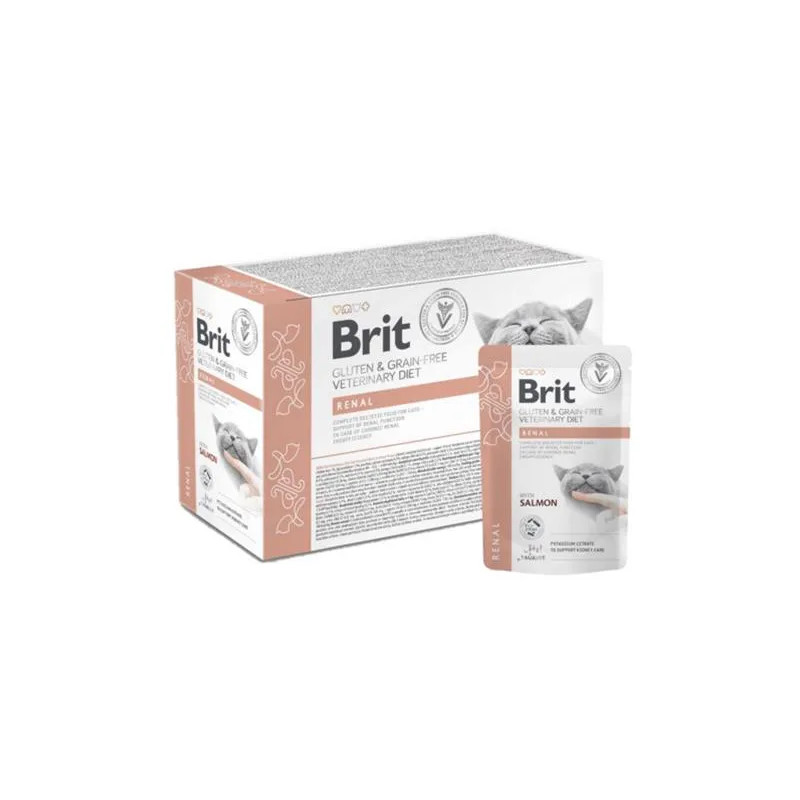 Brit VD Bezlepkové a bezobilné kapsičky pro kočky Filé v omáčce Renal 12 x 85 g