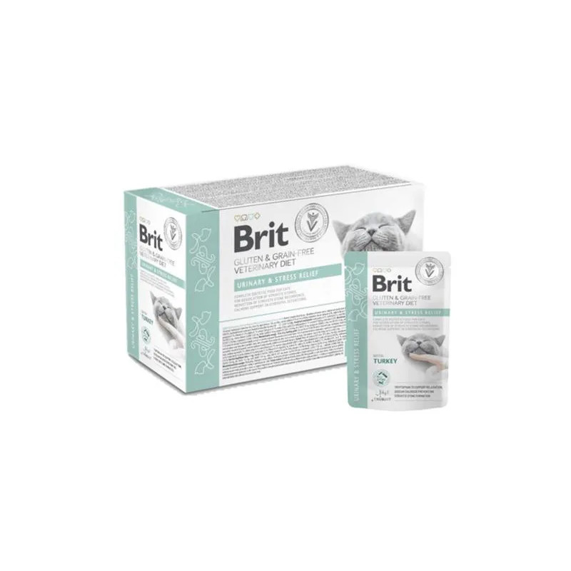 Brit VD Gluten & Grain-Free Cat Pouch Fillets in Gravy Urinary & Stress Relief 12 x 85 g