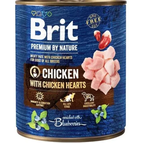 Brit Premium by Nature dog Kuře se srdíčky 6 x 800 g konzerva