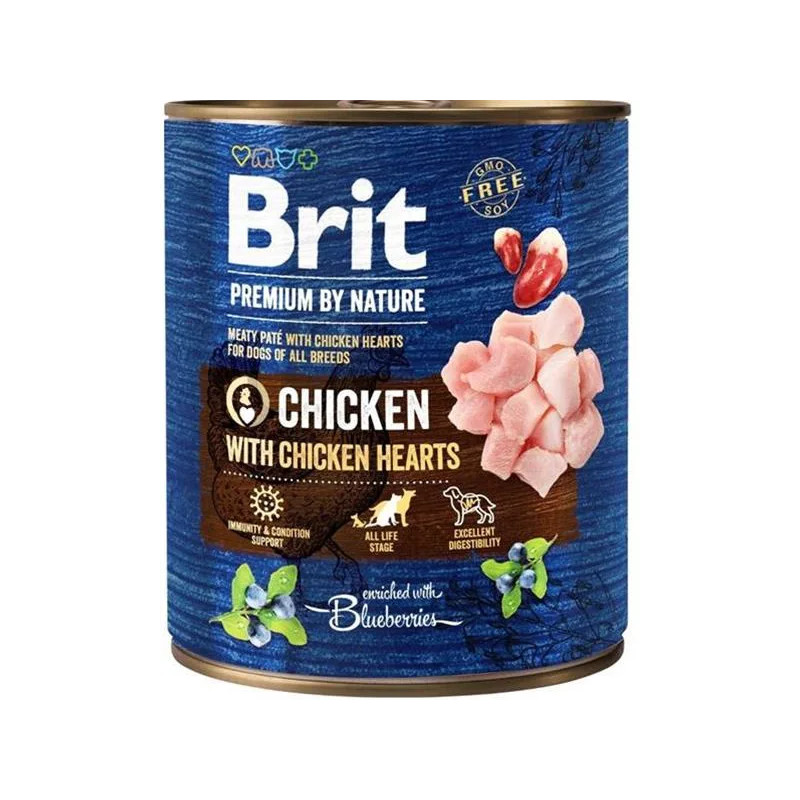 Brit Premium by Nature dog Kuře se srdíčky 6 x 800 g konzerva