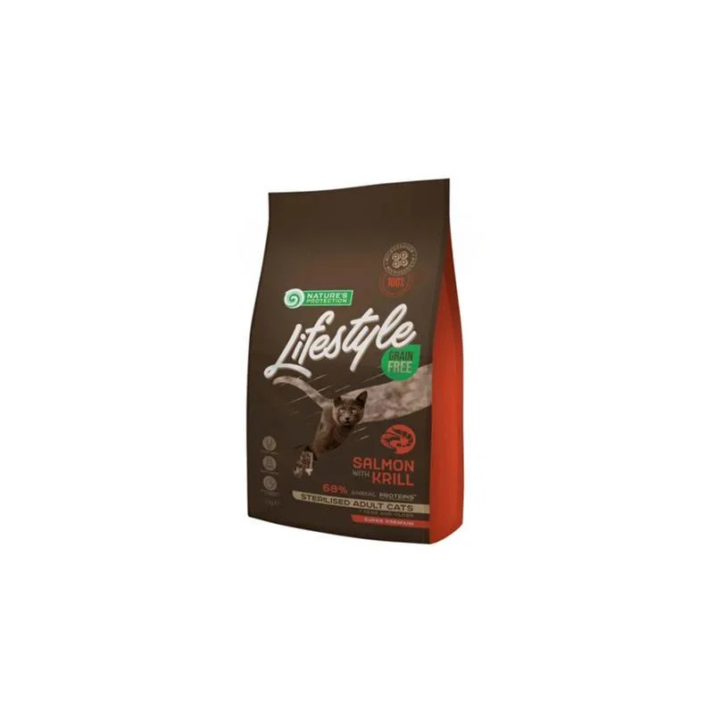 Natures P Lifestyle kočka dospělá sterilizovaná losos & krill 1,5 kg