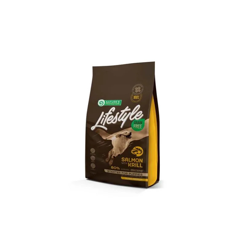 Natures P Lifestyle štěňata všech plemen losos & krill 1,5 kg