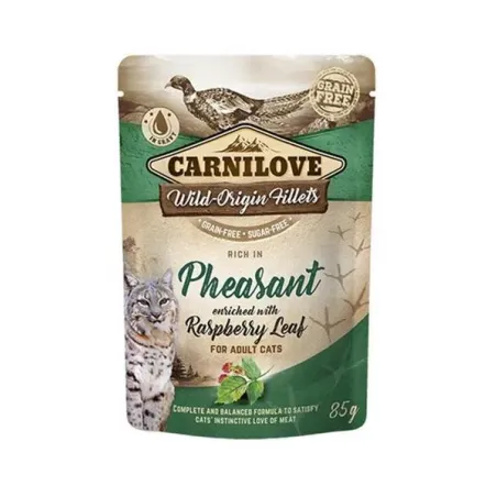 Carnilove kočičí kapsička bohatá na bažanta obohacená o malinové listy 24 x 85 g