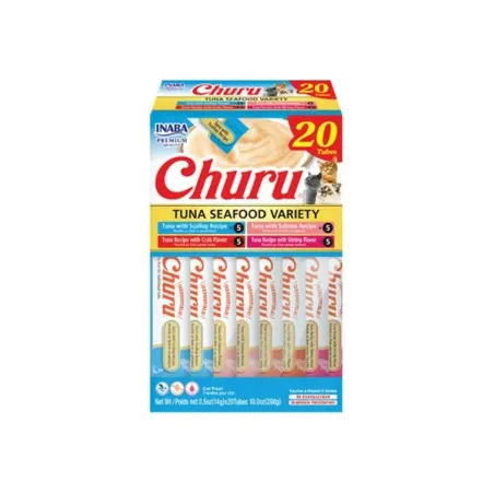 Pamlsek Inaba Churu cat Tuňák s mořskými plody 4 příchutě 20 tub 280 g