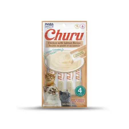 Pamlsek Inaba Churu Pyré cat Kuřecí s lososem 4 tuby 56 g