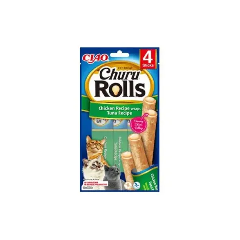 Pochoutka Inaba Churu Rolls cat Kuře & Tuňák 4 tuby 40 g