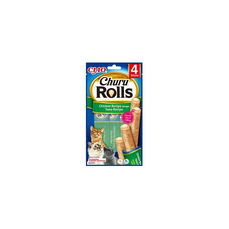 Pochoutka Inaba Churu Rolls cat Kuře & Tuňák 4 tuby 40 g