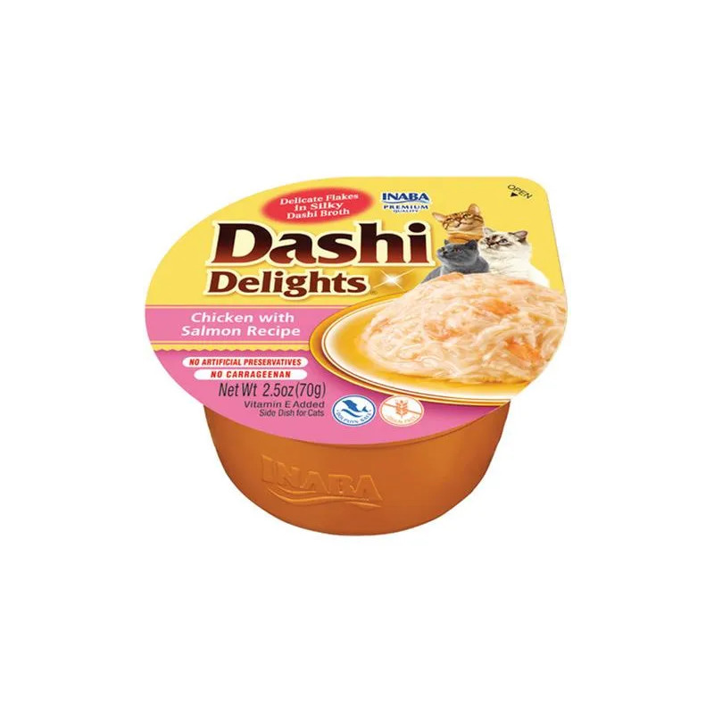 Inaba Dashi Delights kočka Kura s lososem 6 x 70 g vanička