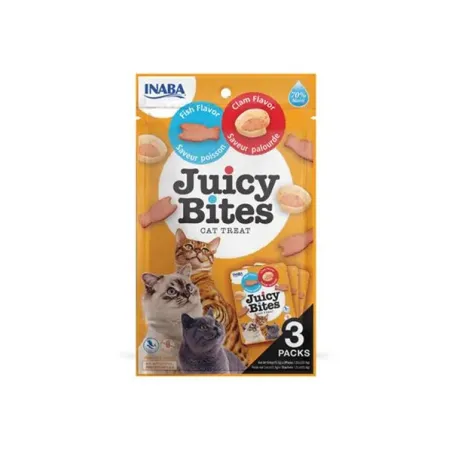 Pamlsek Inaba Juicy Bites cat Ryba & Mušle 3 x 11,30 g