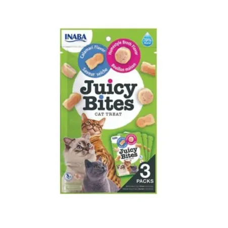 Pamlsek Inaba Juicy Bites cat Vývar & Kalamáry 3 x 11,30 g