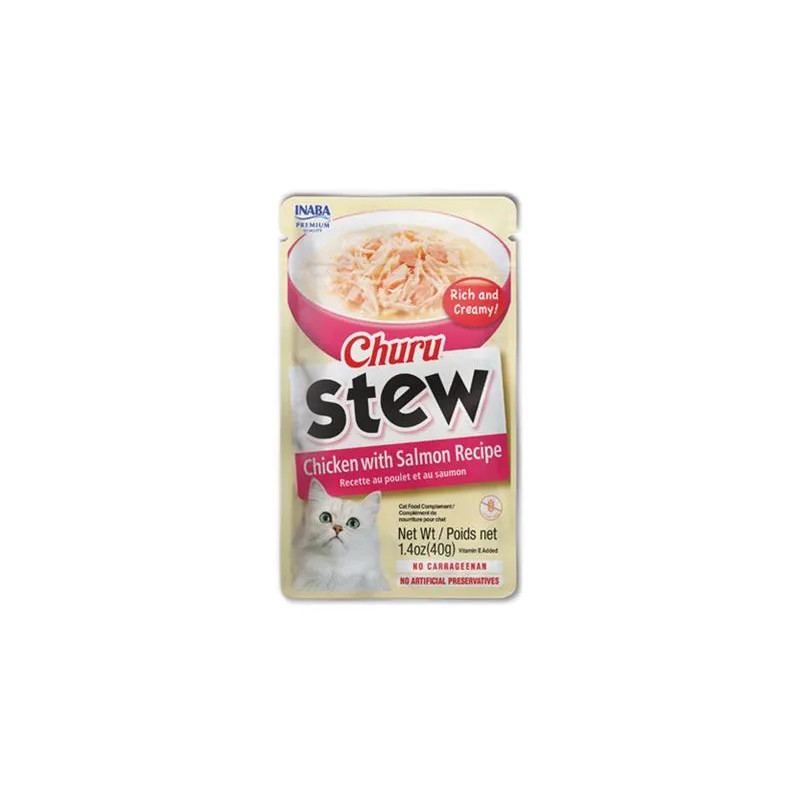 Inaba CIAO Stew Cat Kapsička Kuře s lososem 12 x 40 g