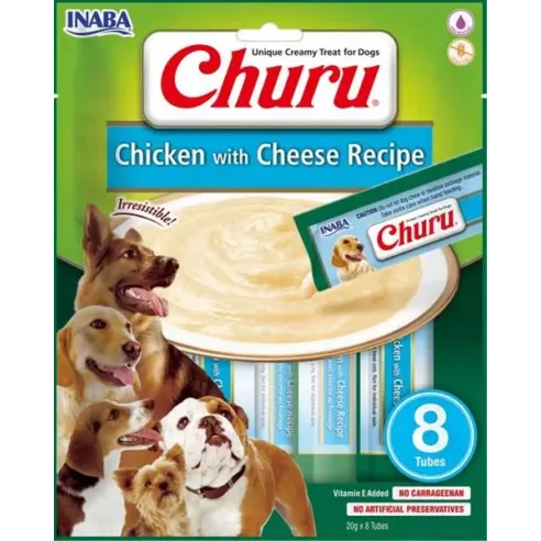 Pamlsek Inaba Churu Pyré dog Kura se sýrem 8 tub 160 g