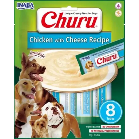 Pamlsek Inaba Churu Pyré dog Kura se sýrem 8 tub 160 g