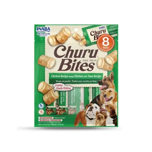 Pamlsek Inaba Churu Bites dog Kuře s tuňákem 8 tub 96 g