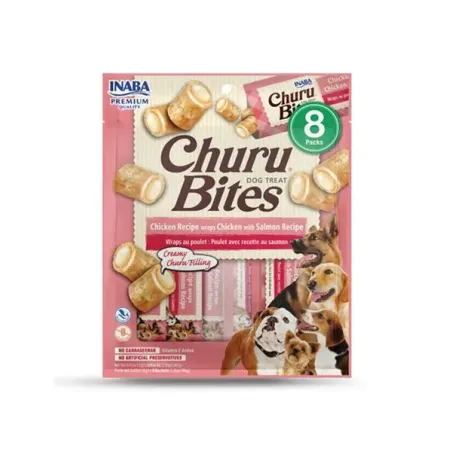 Pamlsek Inaba Churu Bites dog Kuře s lososem 8 tub 96 g