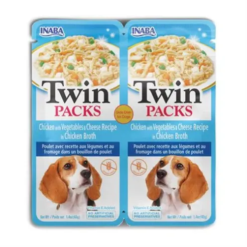 Inaba Twin Packs Dog kapsička Kuře se zeleninou a sýrem 12 x 80 g