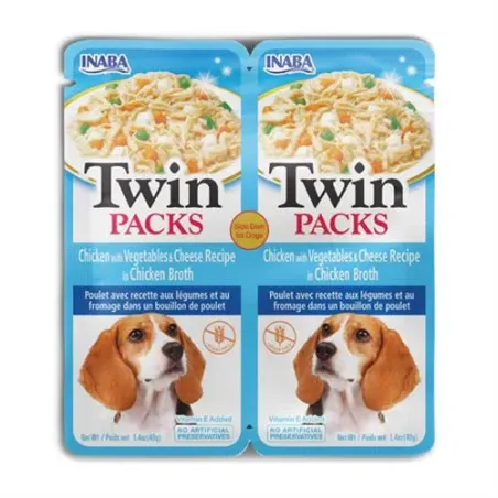 Inaba Twin Packs Dog kapsička Kuře se zeleninou a sýrem 12 x 80 g