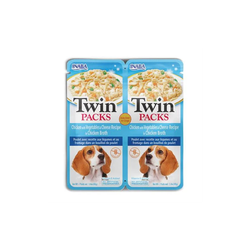 Inaba Twin Packs Dog kapsička Kuře se zeleninou a sýrem 12 x 80 g