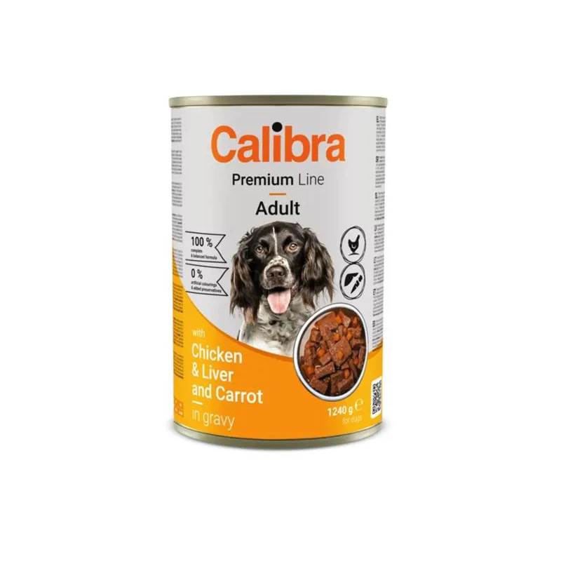 Calibra KONZERVA dog Adult Premium Kuře & játra 1240 g