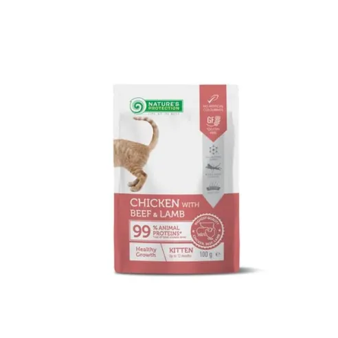 Natures P KAPSIČKY kočka kotě kuře & hovězí & jehněčí 22 x 100 g