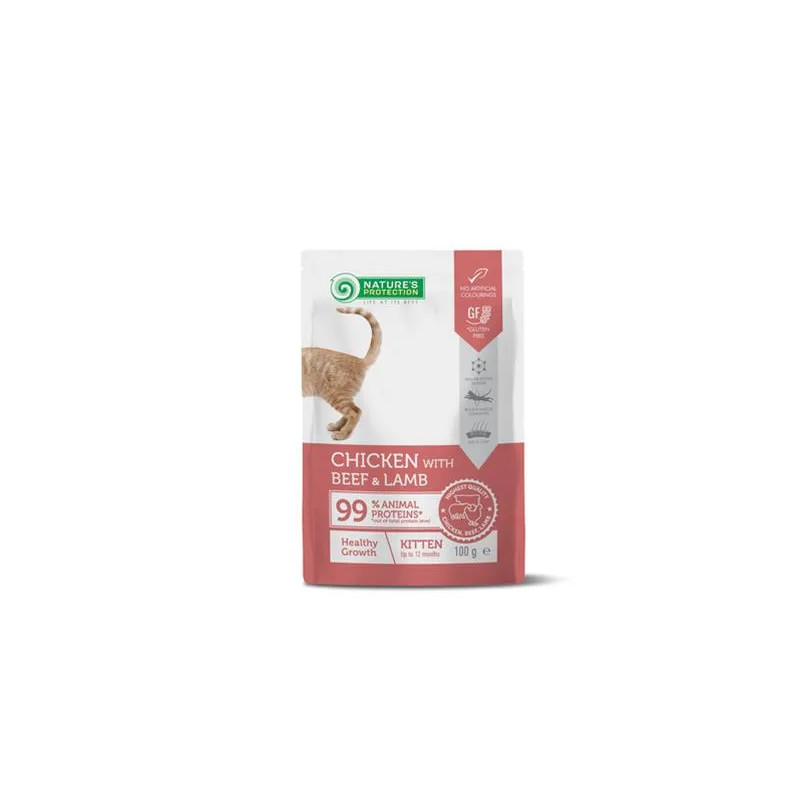 Natures P KAPSIČKY kočka kotě kuře & hovězí & jehněčí 22 x 100 g