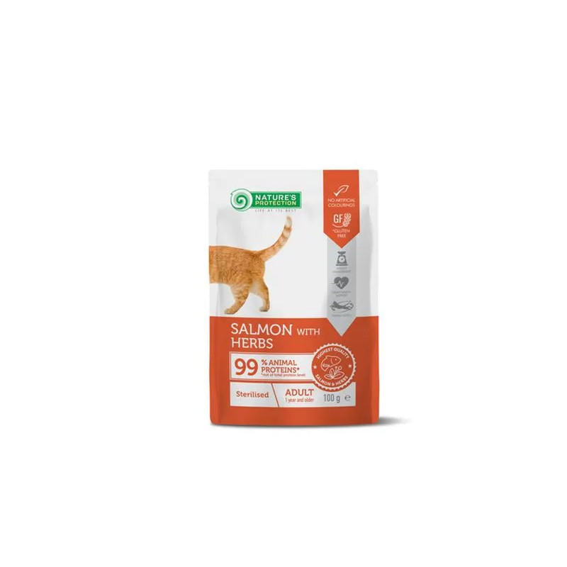 Natures P KAPSIČKY cat adult sterilised salmon & herbs 22 x 100 g