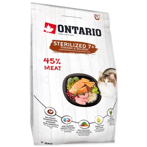 Krmivo Ontario Cat Sterilised 7+2 kg