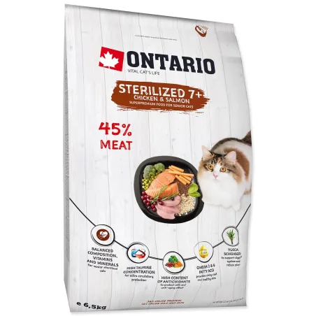 Krmivo Ontario Cat Sterilised 7+6,5 kg