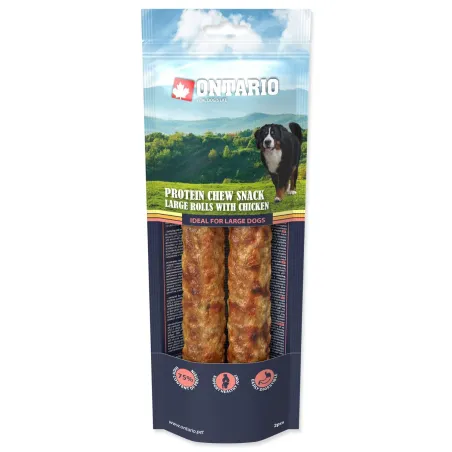 Pochoutka Ontario Protein kuře, žvýkací role velká 2ks 25,4 cm, Large