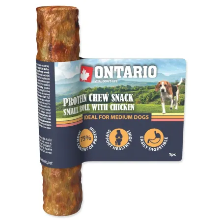 Pochoutka Ontario Protein kuře, žvýkací rolka malá 12,7 cm, Medium