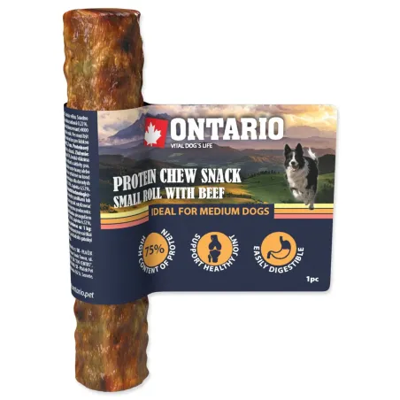 Pochoutka Ontario Protein hovězí, žvýkací rolka malá 12,7 cm, Medium