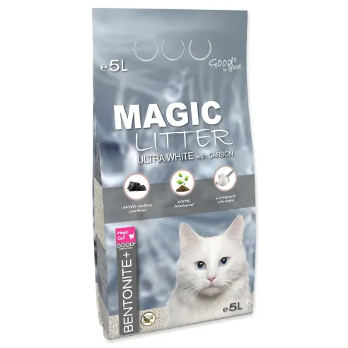 Podestýlka Magic Litter Bentonite Ultra White with Carbon 5L/4,4kg