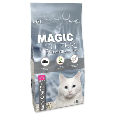 Podestýlka Magic Litter Bentonite Ultra White with Carbon 5L/4,4kg
