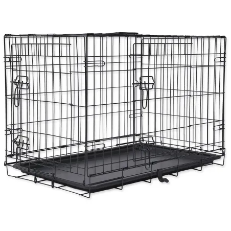 Dog Fantasy klec skládací M černá 2 dveře 75 x 46 x 53 cm