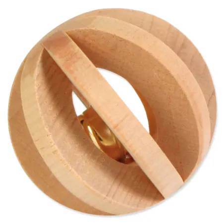 Hračka Trixie míček s rolničkou dřevo 6 cm