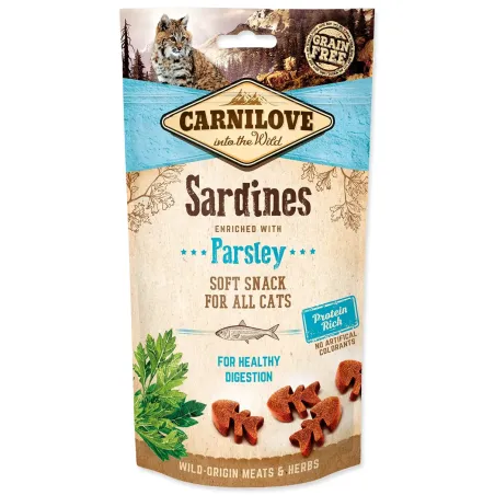 Pochoutka Carnilove Cat Soft Snack sardinky s petrželí 50g