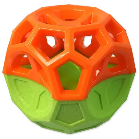 Hračka Dog Fantasy míček s geometrickými tvary pískací oranžovo-zelený 8,5 cm