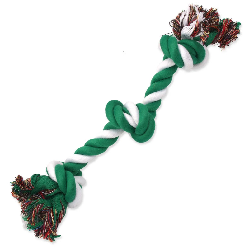 Hračka Dog Fantasy uzel bavlněný zeleno-bílý 3 uzly 40cm