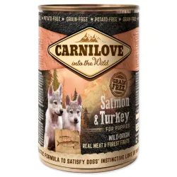 Konzerva Carnilove Wild Meat Puppy losos a morka 400g