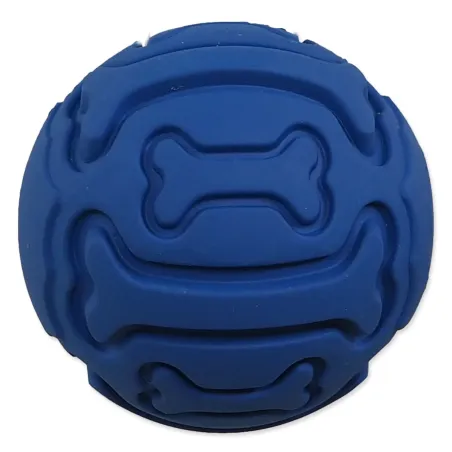 Míček Dog Fantasy gumový, vzor kost, pískací modrý 7,5 cm