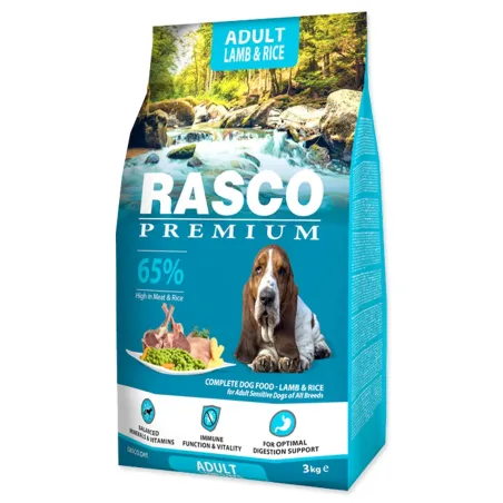 Rasco Premium Adult jehněčí s rýží 3kg