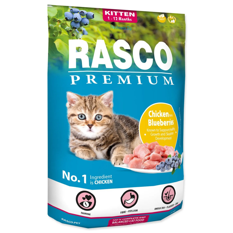 Krmivo Rasco Premium Kitten kuře s borůvkou 0,4 kg