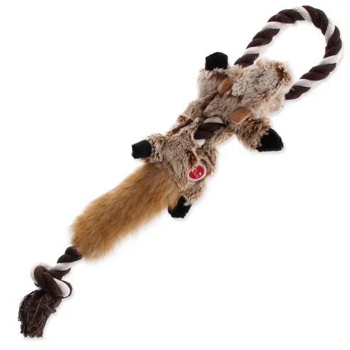 Hračka Dog Fantasy Skinneeez čipmank s provazem 35 cm