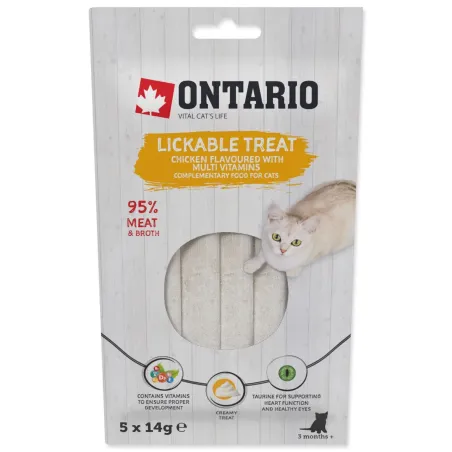 Ontario pochoutka lízátko s kuřecím masem a multivitamíny 5x14g