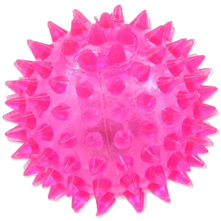 Hračka Dog Fantasy míček LED růžový 6 cm