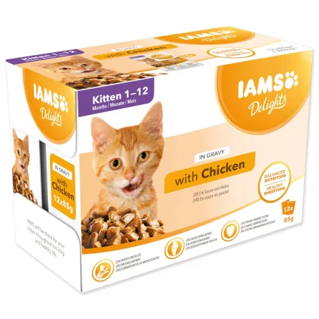 IAMS Delights Kitten kuře v omáčce multipack 12 x 85 g
