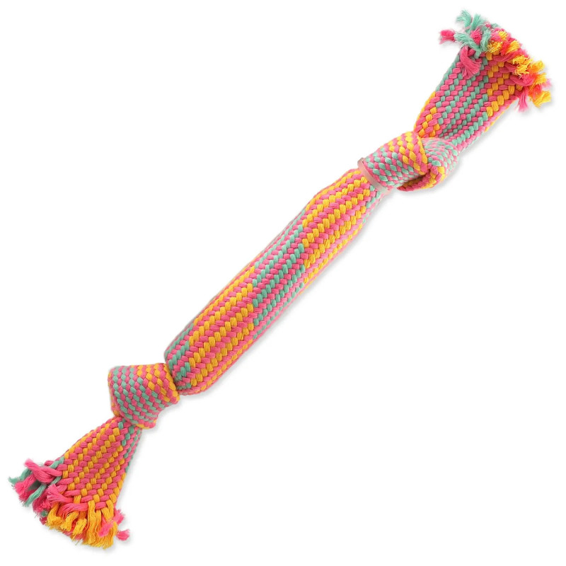 Dog Fantasy Přetahovadlo barevné se zvukem vzor č.12 knoty 40 cm